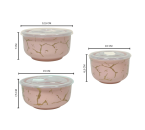 Vicenza Wadah Makanan Motif Marmer – Pink BM780